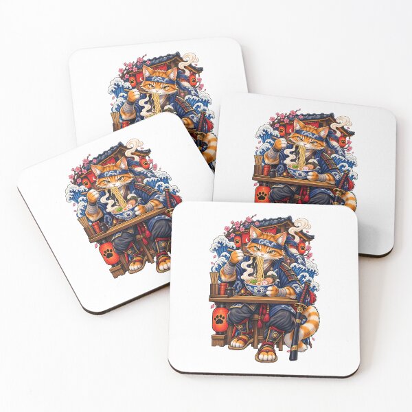 Item preview, Samurai Ramen Cat – Japanese Anime Warrior designed and sold by WelLarsDigitals.