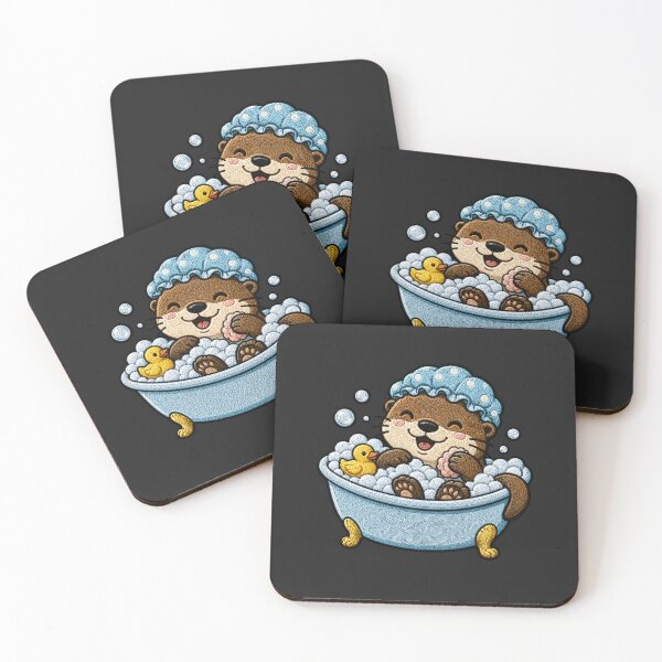 Item preview, Cute Otter Taking a Bubble Bath Kawaii Embroidery Patch designed and sold by ColorSplash123.