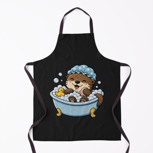 Item preview, Cute Otter Taking a Bubble Bath Kawaii Embroidery Patch designed and sold by ColorSplash123.