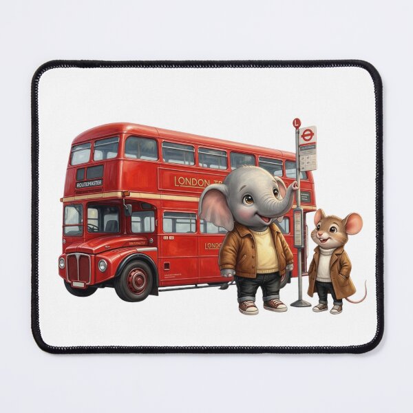 Item preview, Cute Elephant and Mouse London Red Bus Travel designed and sold by BonnieGlam13.