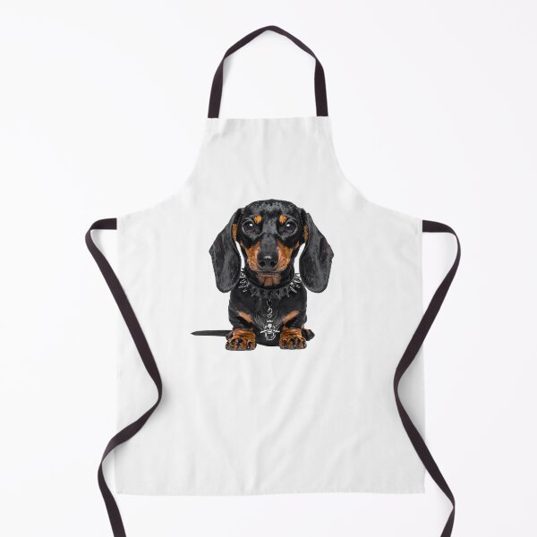 Item preview, Gothic Dachshund Puppy Spiked Skull Collar Illustration designed and sold by BetweenForms.