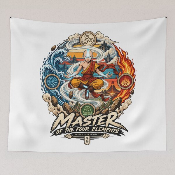Item preview, Avatar Aang Master of the Four Elements Vintage Airbender Retro T-Shirt designed and sold by Cellara91.