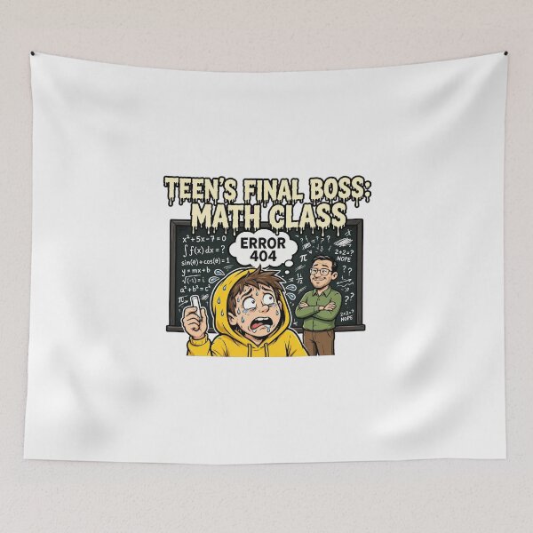 Item preview, Teen's Final Boss Math Class Funny Error 404 designed and sold by Csaba1983.