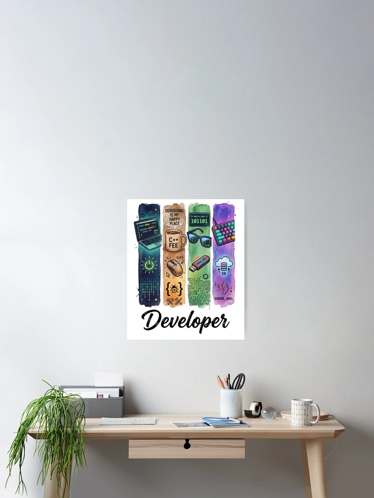 Thumbnail 2 of 3, Poster, Software Developer Coding Tech designed and sold by Tiffany Roy.