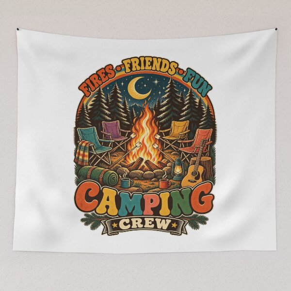 Item preview, Camping Crew – Fires Friends Fun Retro Outdoor Adventure designed and sold by will freed18.