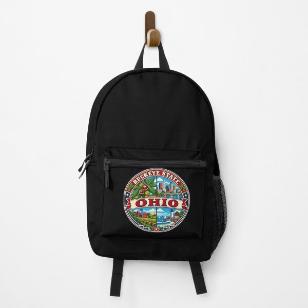 Item preview, Ohio Buckeye State Vintage Midwest Travel Souvenir Badge designed and sold by DreamLayerStudio.