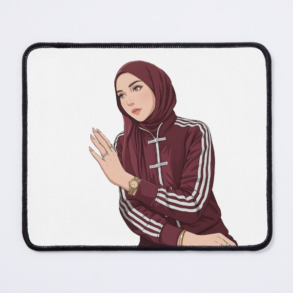 Item preview, red Hijab Portrait ootd elegance cute illustration vector art designed and sold by sabartgunpla.