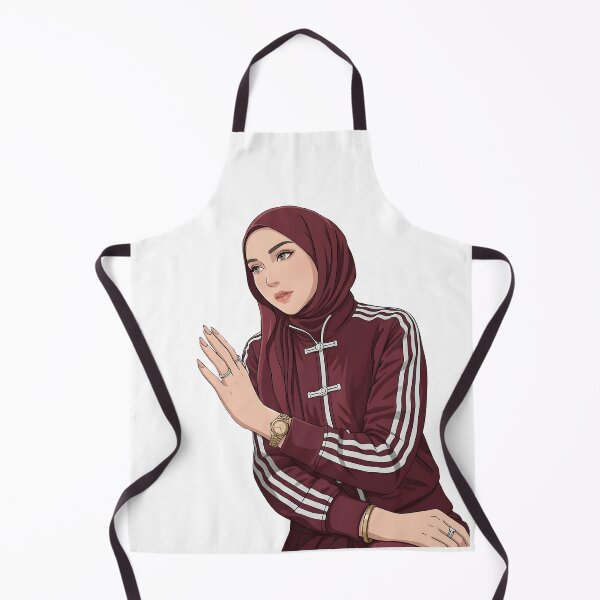 Aperçu de l'œuvre Portrait élégant et mignon d'une femme portant un hijab rouge (tenue du jour) - illustration vectorielle créée et vendue par sabartgunpla.