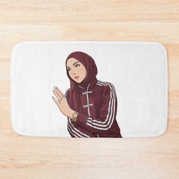 Item preview, red Hijab Portrait ootd elegance cute illustration vector art designed and sold by sabartgunpla.