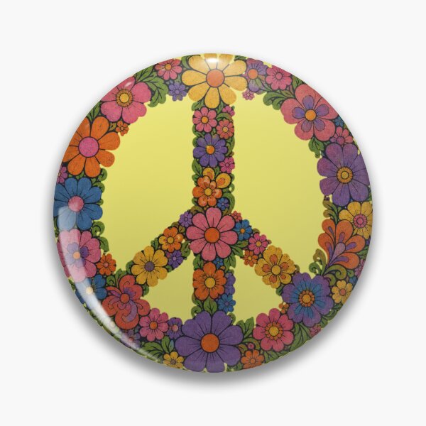 Item preview, Sixties Floral Peace Sign designed and sold by cbfineart.
