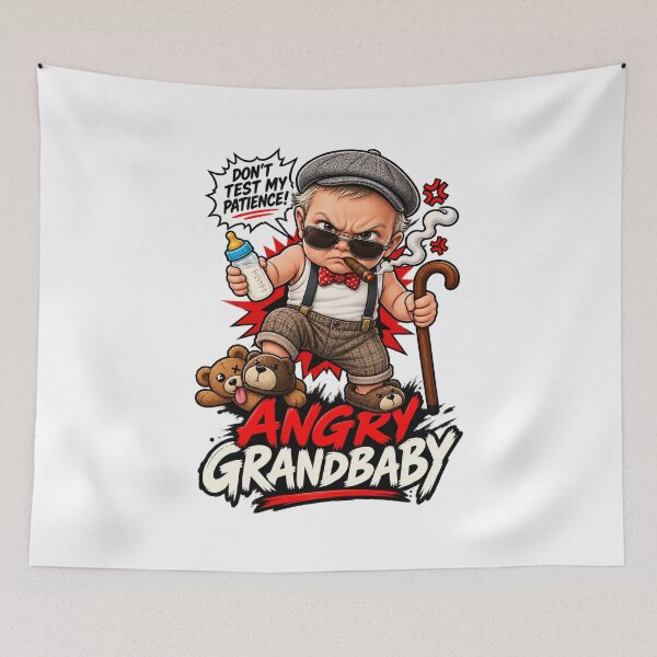 Item preview, Angry Grandbaby Funny Grumpy Baby Meme Cartoon designed and sold by afr-saad.