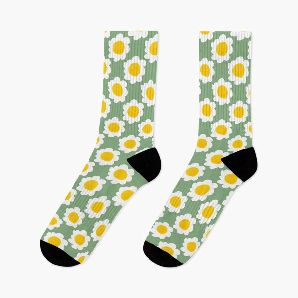 Item preview, Sage Green Retro Daisy Flower Pattern 70s Floral Art designed and sold by CaramelCo.