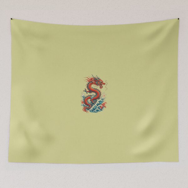 Item preview, Red Dragon Rising From Ocean Waves designed and sold by Meemana.