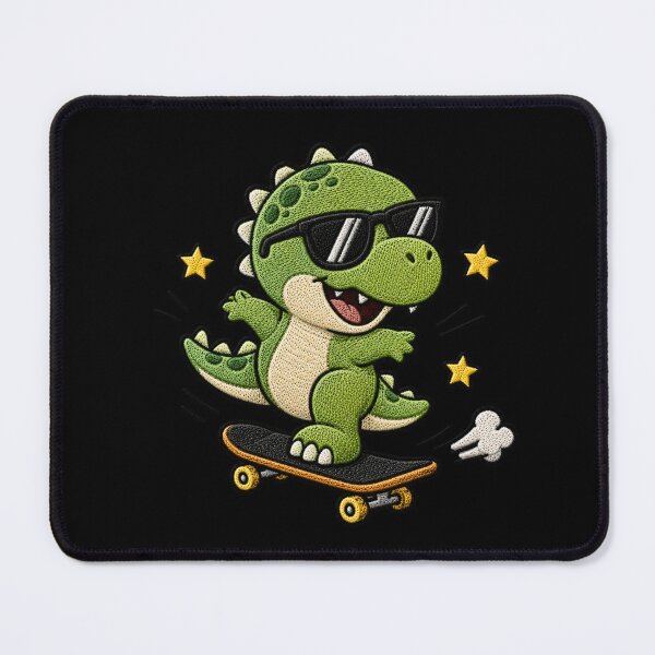 Item preview, Cool Dinosaur Skateboarding Kawaii Embroidery Patch designed and sold by ColorSplash123.