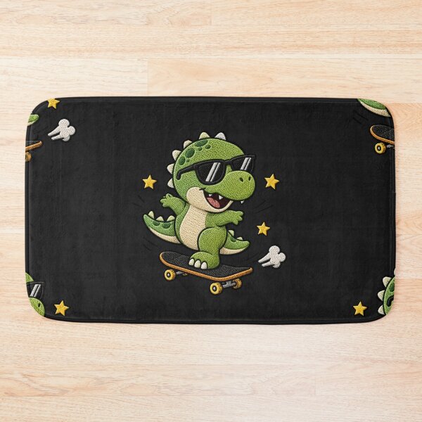 Item preview, Cool Dinosaur Skateboarding Kawaii Embroidery Patch designed and sold by ColorSplash123.