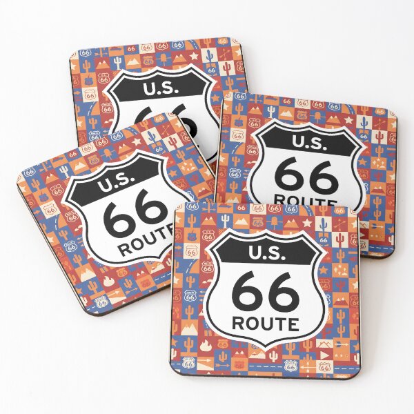 Item preview, Vintage Route 66 Americana Graphic Mosaic Print. designed and sold by MyHappyArtShop.
