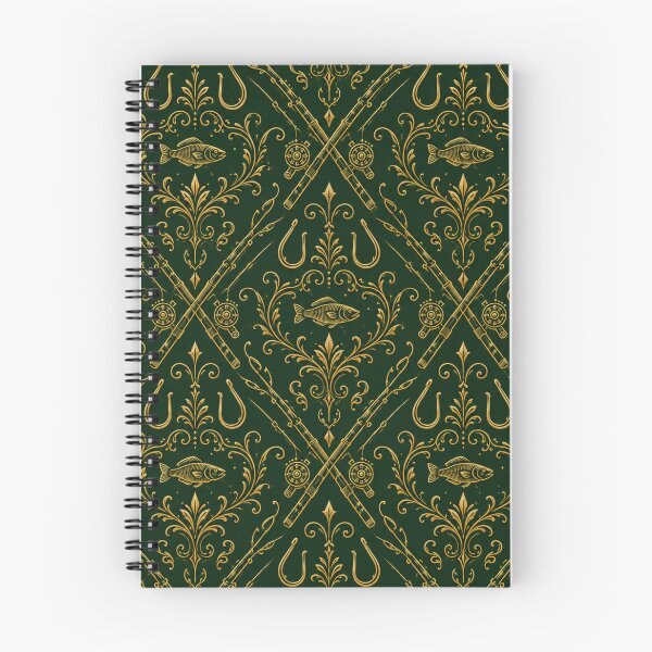Item preview, Gold Foil Fishing Crest Luxury Seamless Pattern Design designed and sold by Rod & Retriever.