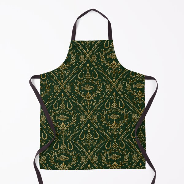 Item preview, Gold Foil Fishing Crest Luxury Seamless Pattern Design designed and sold by Rod & Retriever.
