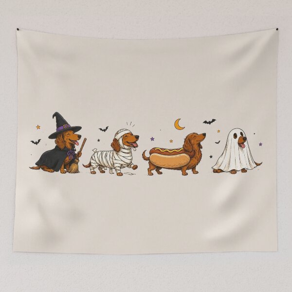 Item preview, Halloween Dachshund Spooky Wiener Dog, Funny Halloween Weiner Dog Gift designed and sold by Quiajia.