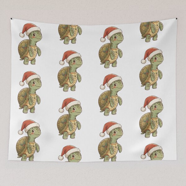 Item preview, Christmas Cute Turtle with Santa Hat  designed and sold by SOUFIANE1991.