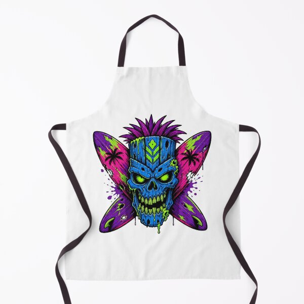 Item preview, Surf Punk Tiki Skull Distressed Surfboard Mascot designed and sold by chattsuede.