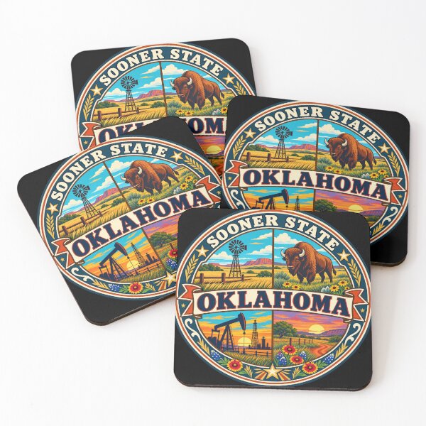Item preview, Oklahoma Sooner State Vintage Prairie Travel Badge designed and sold by DreamLayerStudio.