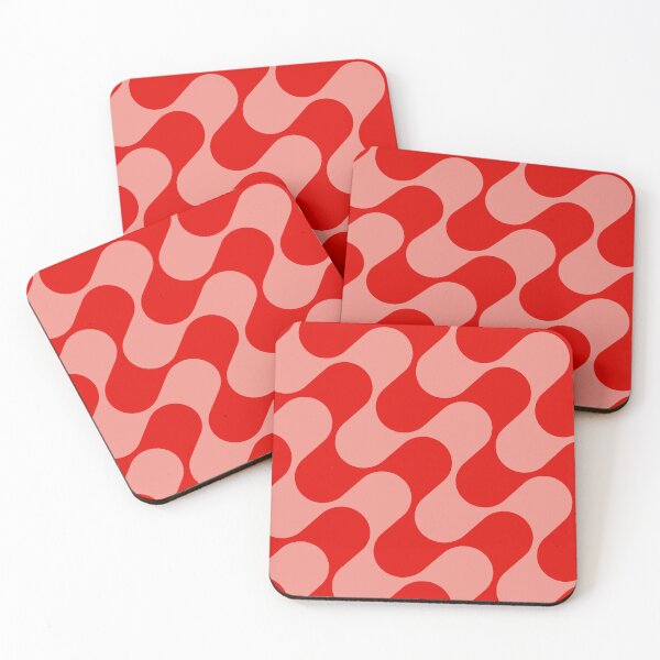 Item preview, Groovy Mod Waves – Abstract Mid-Century Ombre Pattern | Red designed and sold by Frohyou.