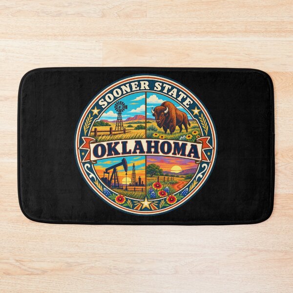 Item preview, Oklahoma Sooner State Vintage Prairie Travel Badge designed and sold by DreamLayerStudio.