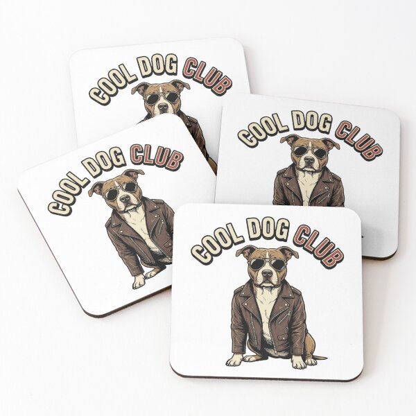 Item preview, Cool Dog Club – Biker Dog in Leather Jacket designed and sold by droidtech.
