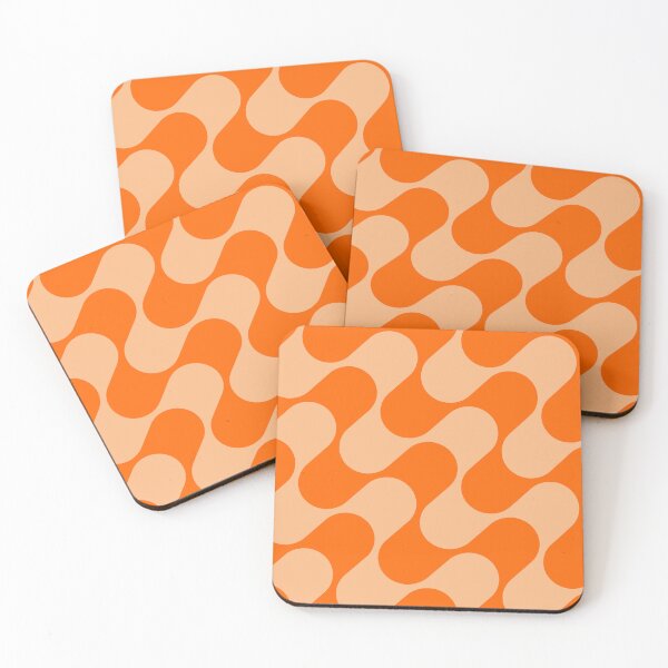 Item preview, Groovy Mod Waves – Abstract Mid-Century Ombre Pattern | Orange designed and sold by Frohyou.