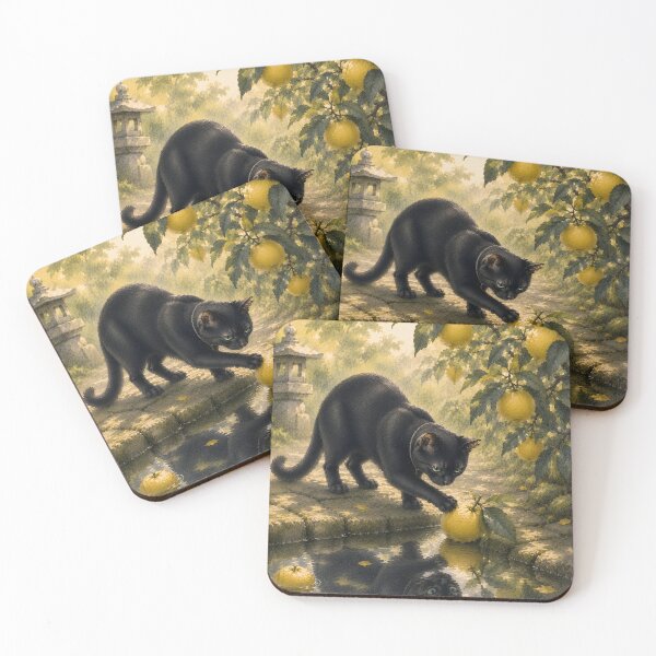 Item preview, Yuzu and Black Cat — A Sunlit Winter Garden designed and sold by solace-garden.
