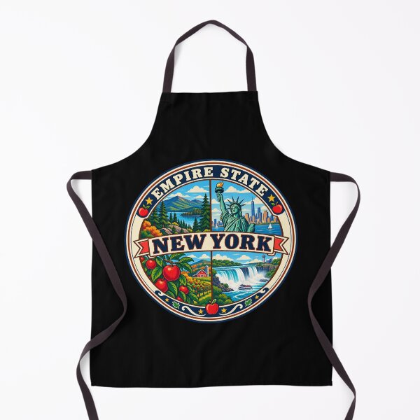Item preview, New York Empire State Vintage Scenic Travel Badge designed and sold by DreamLayerStudio.