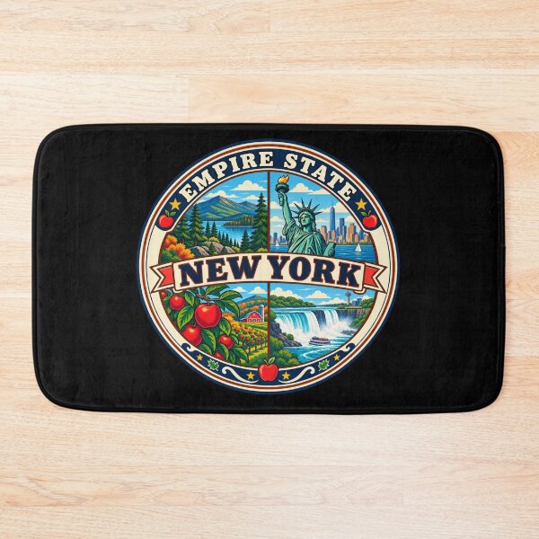 Item preview, New York Empire State Vintage Scenic Travel Badge designed and sold by DreamLayerStudio.