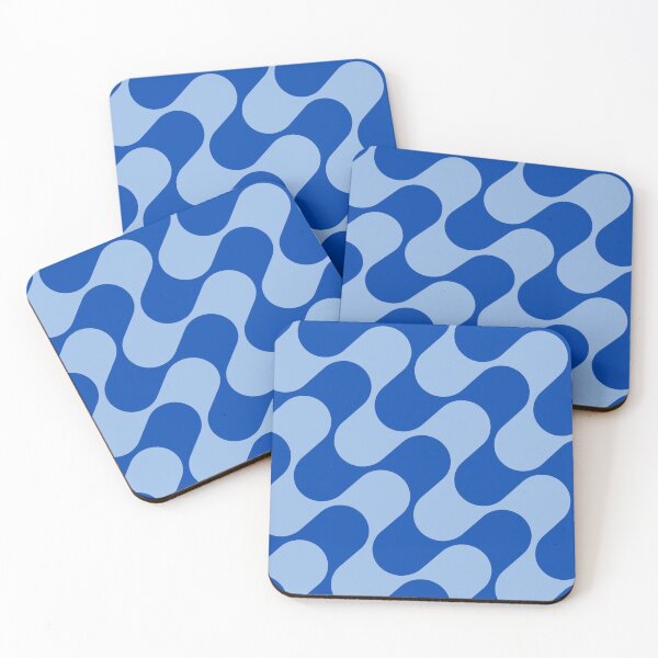 Item preview, Groovy Mod Waves – Abstract Mid-Century Ombre Pattern | Blue designed and sold by Frohyou.