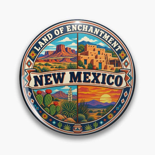 Item preview, New Mexico Land of Enchantment Vintage Desert Travel Badge designed and sold by DreamLayerStudio.