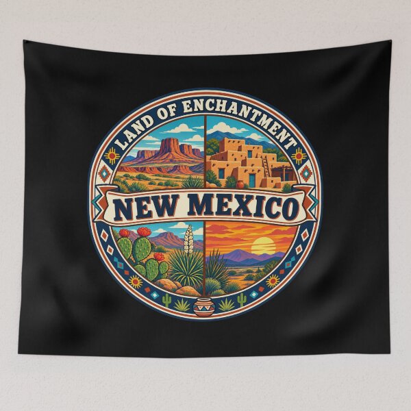 Item preview, New Mexico Land of Enchantment Vintage Desert Travel Badge designed and sold by DreamLayerStudio.
