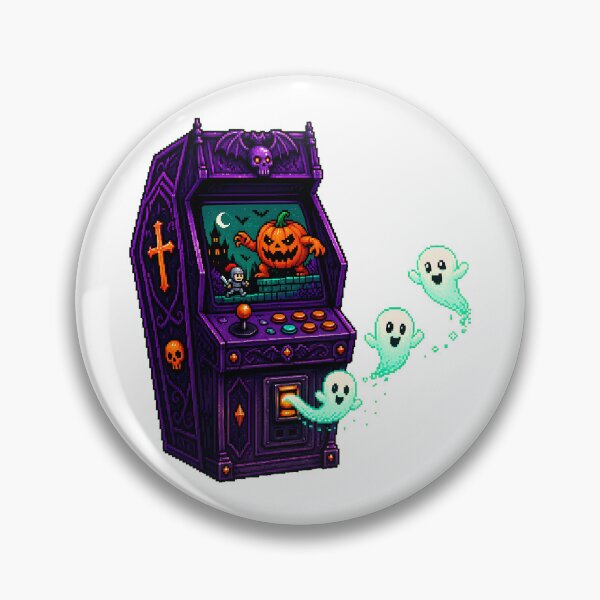 Item preview, Gothic Pixel Arcade Cabinet Halloween Ghost Gamer designed and sold by chattsuede.