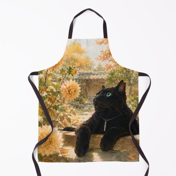 Item preview, Dahlia and Black Cat — A Garden Gently Tinted by Autumn designed and sold by solace-garden.