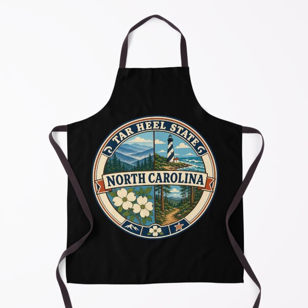 Item preview, North Carolina Tar Heel State Vintage Scenic Travel Badge designed and sold by DreamLayerStudio.