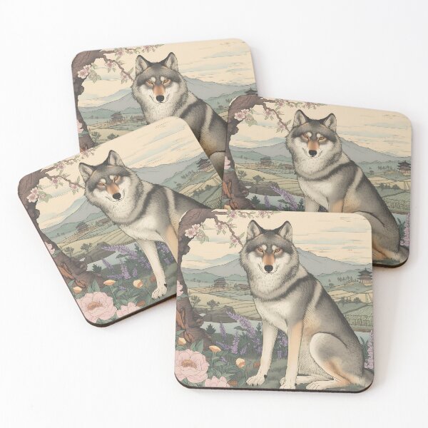 Artikelvorschau, Zeichnung eines Grauwolfs: Japanische Husky-Kunst entworfen und verkauft von DesingScan.