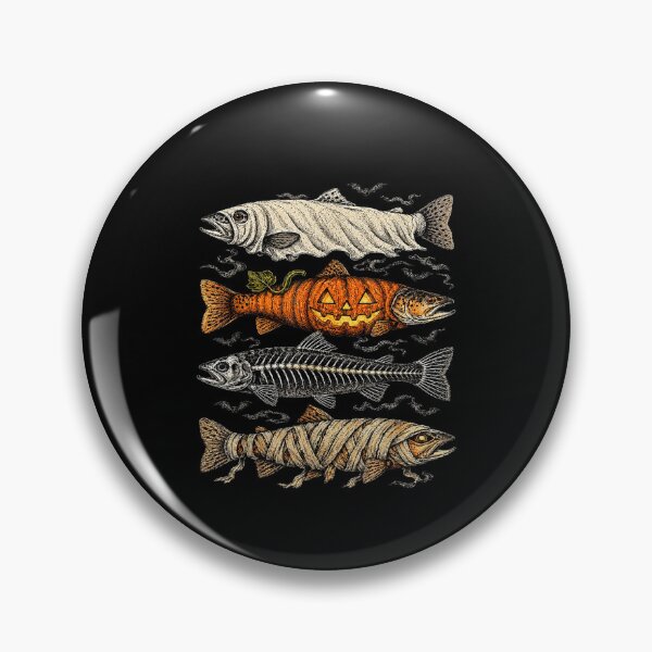Item preview, Halloween Trout Fish Ghost Pumpkin Skeleton Mummy designed and sold by leevekaArt.
