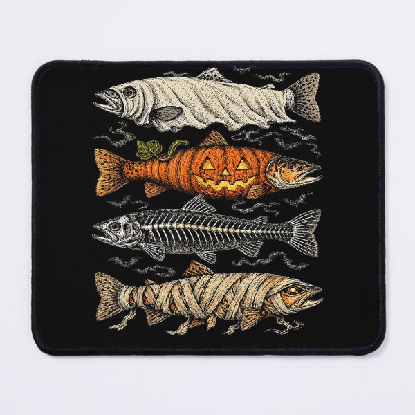 Item preview, Halloween Trout Fish Ghost Pumpkin Skeleton Mummy designed and sold by leevekaArt.