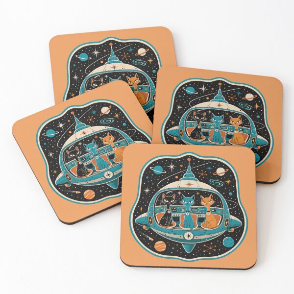 Item preview, MCM Atomic Cats in Space designed and sold by cbfineart.