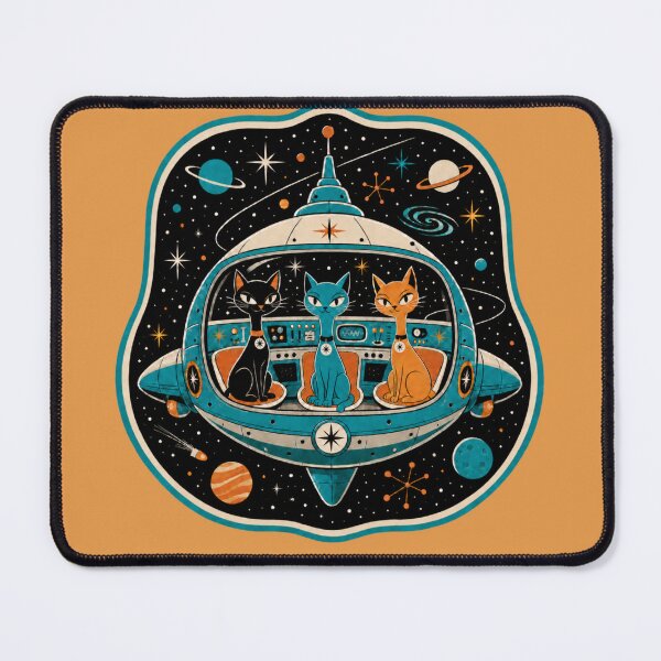 Item preview, MCM Atomic Cats in Space designed and sold by cbfineart.