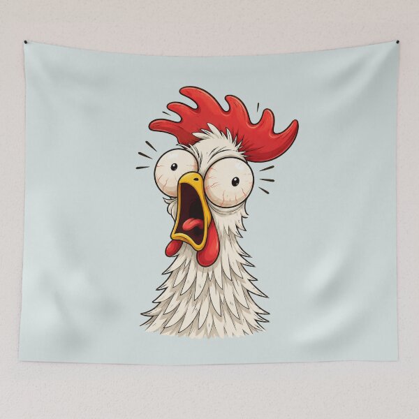 Item preview, Funny Screaming Rooster – Shocked Chicken Reaction Meme designed and sold by waikibi ⭐⭐⭐⭐⭐.