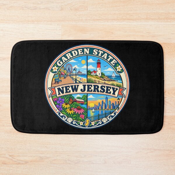 Item preview, New Jersey Garden State Vintage Shore Travel Badge designed and sold by DreamLayerStudio.
