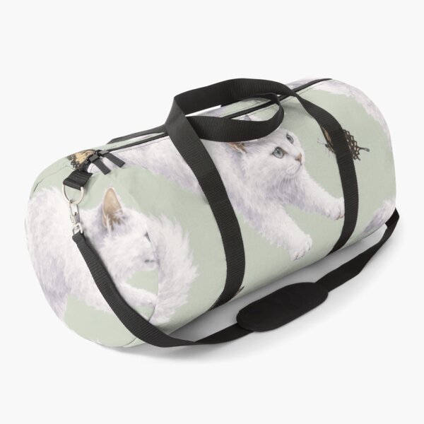Item preview, White Cat with Butterfly designed and sold by cbfineart.