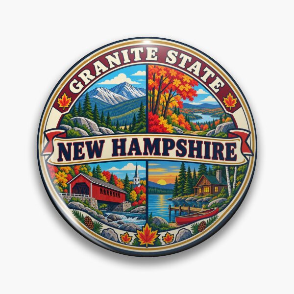 Artikelvorschau, New Hampshire Granite State Vintage Herbstreise-Abzeichen entworfen und verkauft von DreamLayerStudio.
