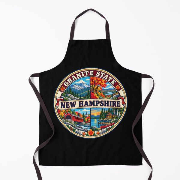 Aperçu de l'œuvre New Hampshire Granite State Vintage Fall Travel Badge créée et vendue par DreamLayerStudio.