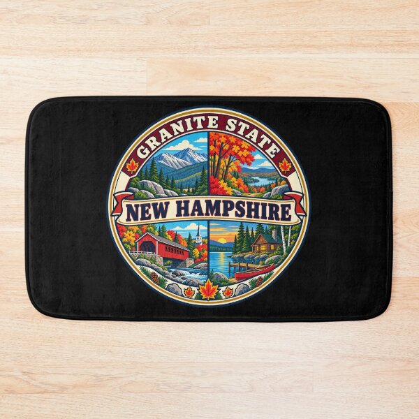 Item preview, New Hampshire Granite State Vintage Fall Travel Badge designed and sold by DreamLayerStudio.